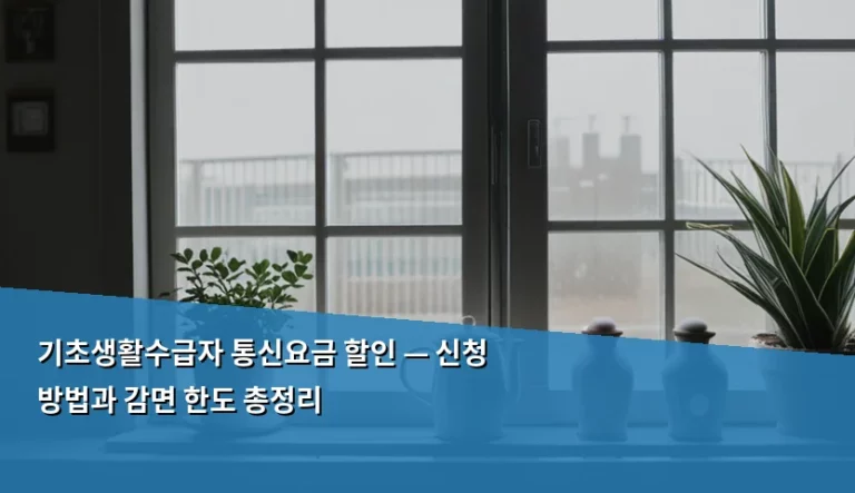 기초생활수급자 통신요금 할인 — 신청 방법과 감면 한도 총정리