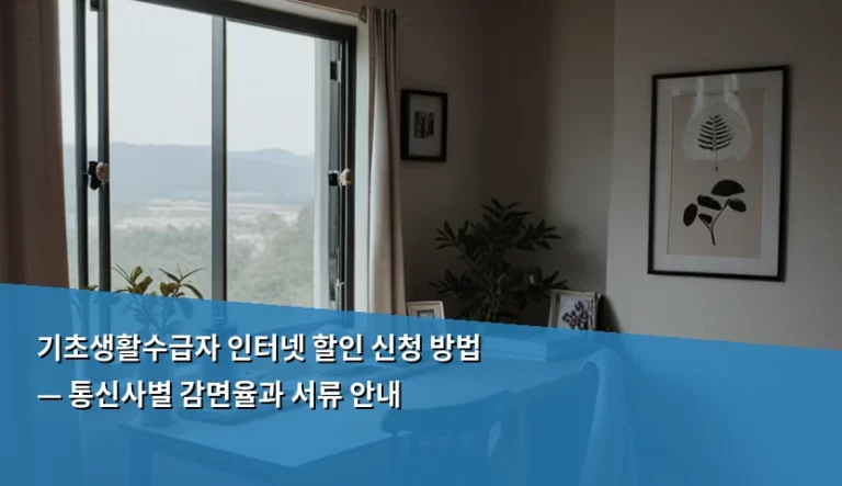 기초생활수급자 인터넷 할인 신청 방법 — 통신사별 감면율과 서류 안내