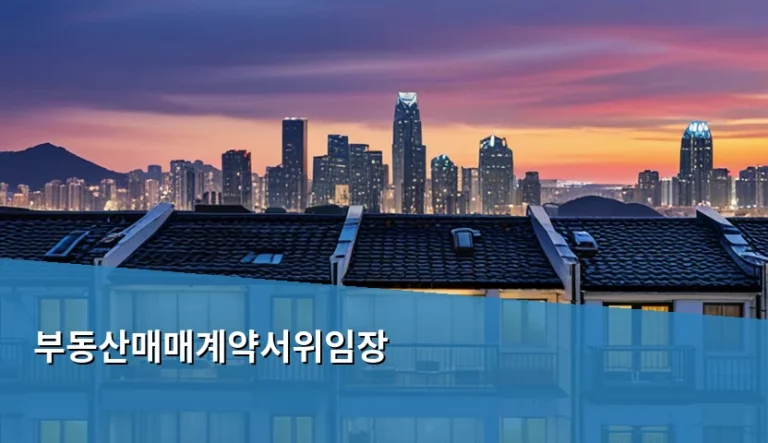 부동산매매계약서위임장 작성법과 법적 주의사항 정리