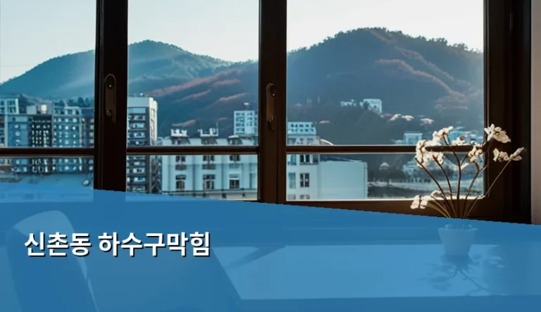 신촌동 하수구막힘 원인과 해결 방법 및 비용 안내