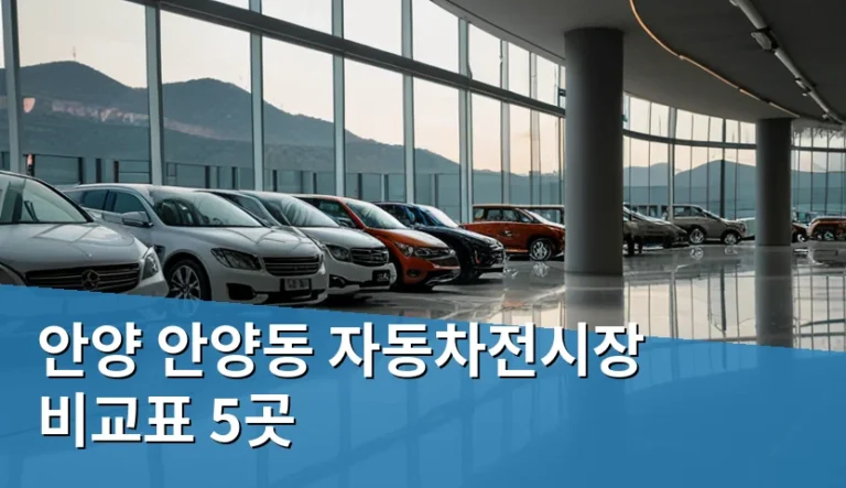 안양동 자동차전시장 5곳, 시승 중심과 견적 중심의 선택